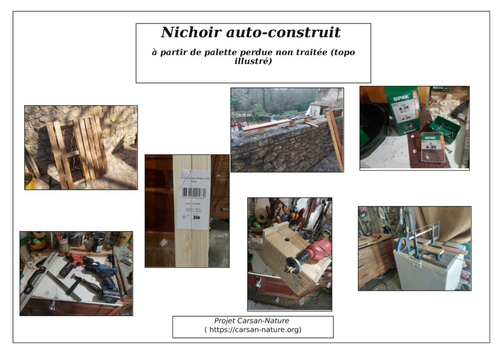 Activité nichoirs auto-construits. Fiche procédure établie par Pierre Pujuguet. Carsan-nature.org